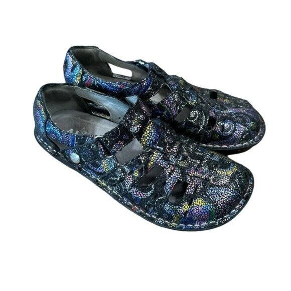 Alegría Pes-542 Women SZ 35 Multicolor Fisherman Clogs Comfort Shoes - Picture 4 of 12